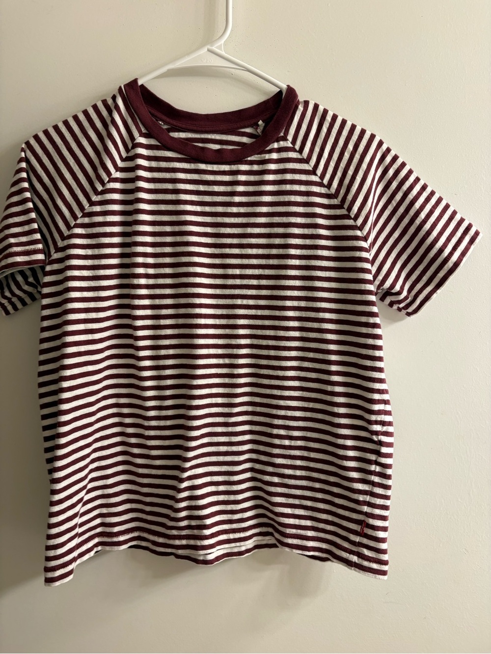 Levi’s for Target Women’s M Striped Short-Sleeve Tee in Burgundy and White